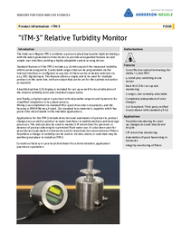 Thumbnail of document Data Sheet - ITM-3 Relative Turbidity Monitor